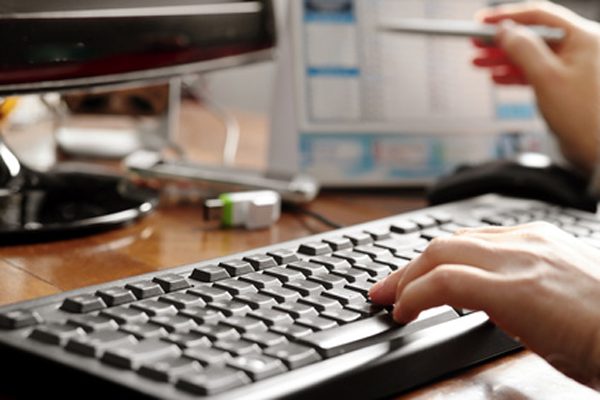 User entering data into a content management system